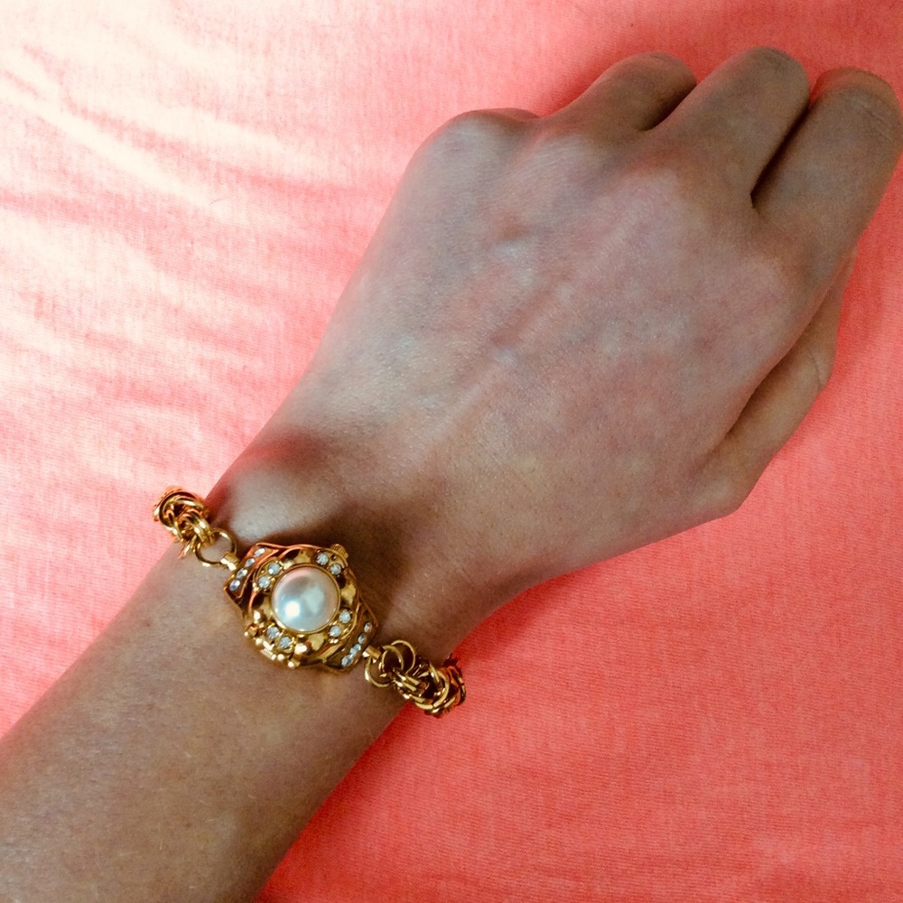 LAST CALL Vintage Watch, Bracelet w/ Pearl/Diamond